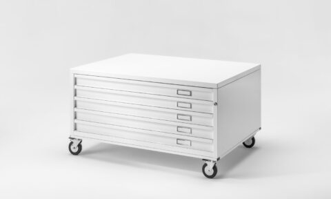 Cassettiera per disegni in grande formato con ruote